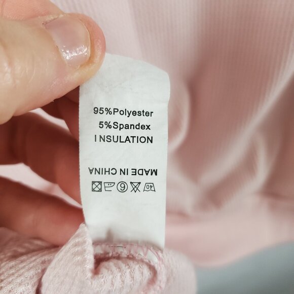 Womens Light Pink Lng Slv Wide V Neck Thermal Insulation Sweater Sz 2XL - Picture 9 of 10